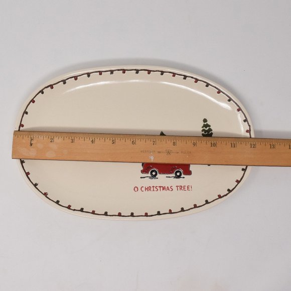 Potters Studio O Christmas Tree Farm Serving Dish Red Truck Holidays Party Table - Picture 7 of 8